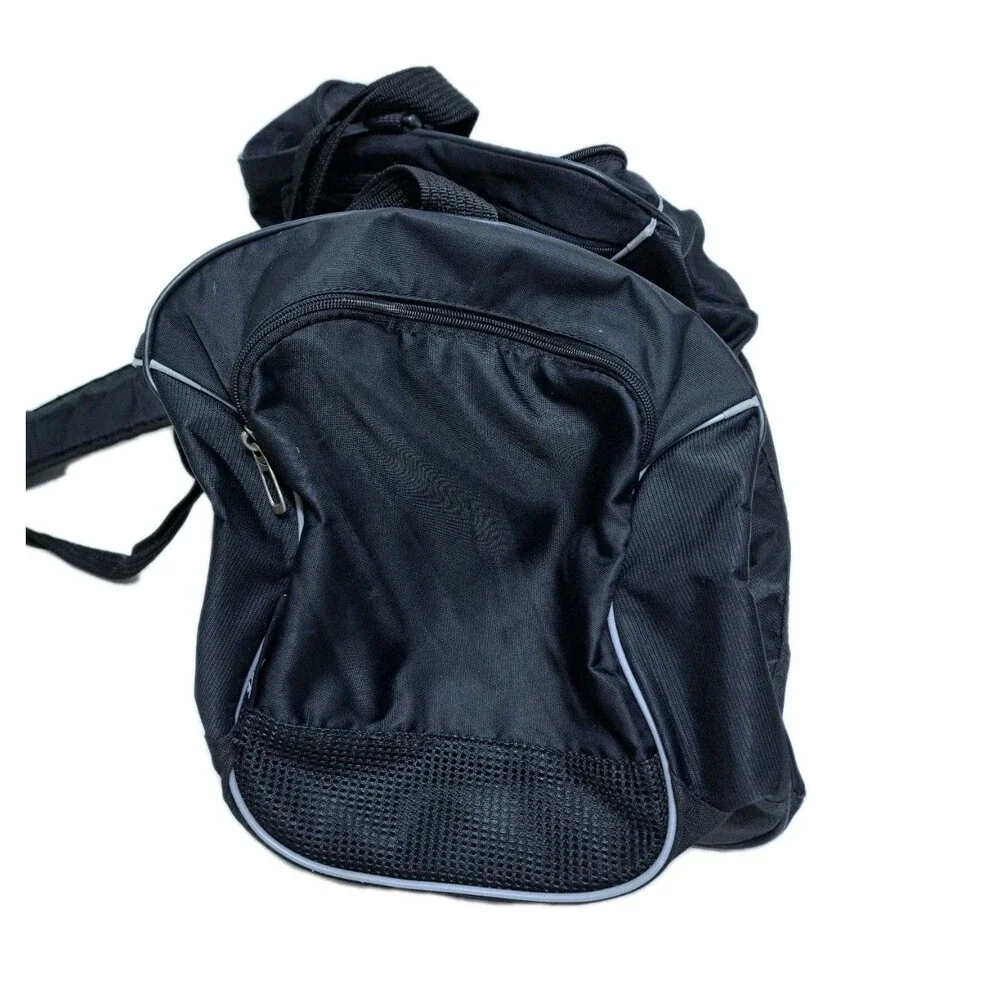 Nike Gym Duffle Bag Shoulder Strap Swoosh Black Carry On Travel Overnight